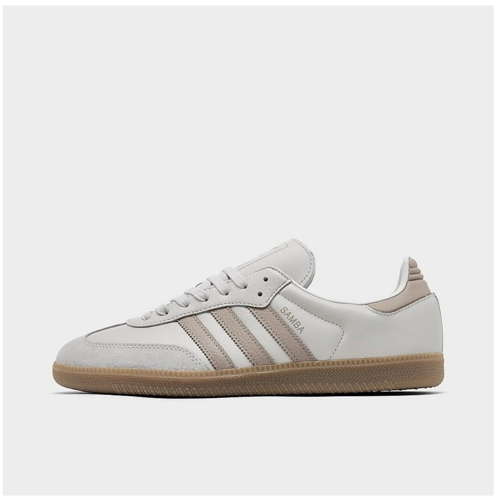 Adidas Samba White and Tan Sneakers